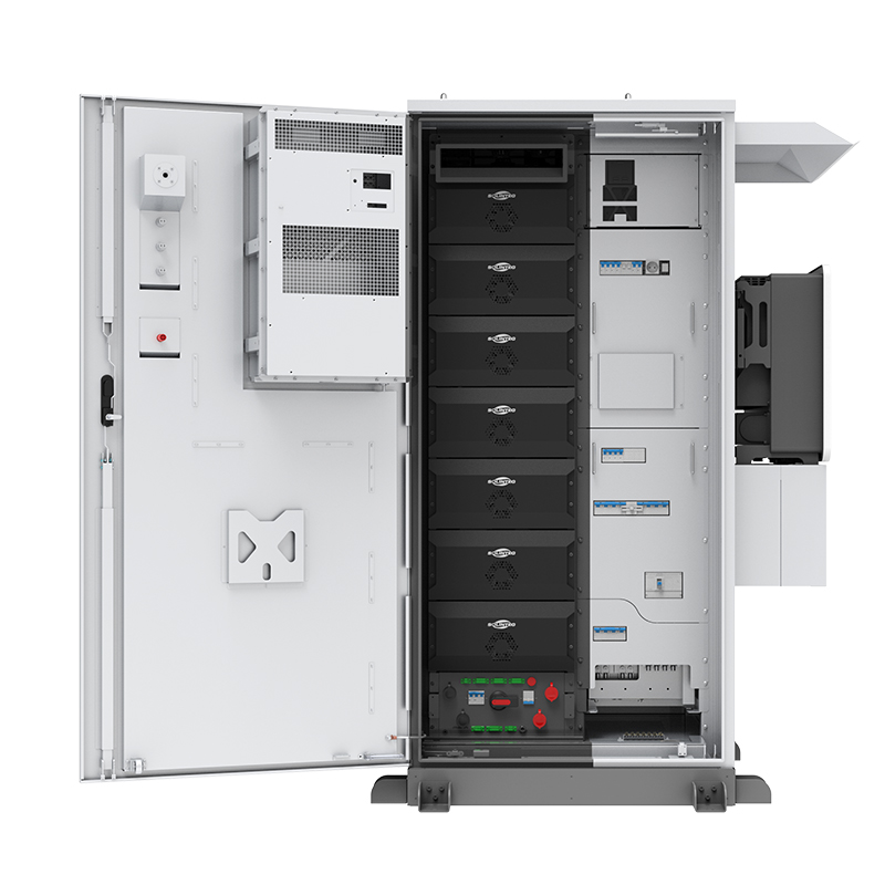 WERAN PTH 25-50 kW, 64,3-112,5 kWh többfunkciós C&I energiatároló szekrény – integrált napelemes tárolórendszer hibrid inverterrel
