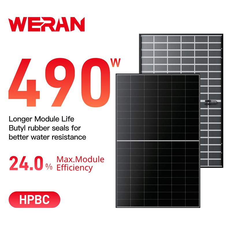 WERAN EcoLife 480-490W kettős üveg BC napelem LR7-54HJD csúcskategóriás lakossági PV modul