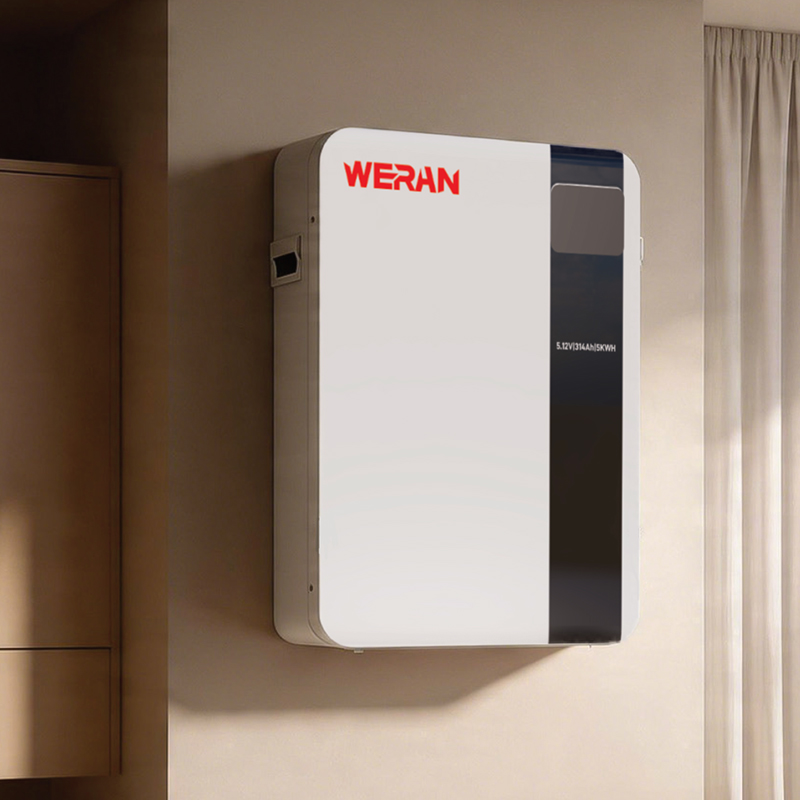 WERAN 51.2V 100Ah 5.12kWh falra szerelhető LiFePO4 akkumulátor lakossági napenergia tároláshoz