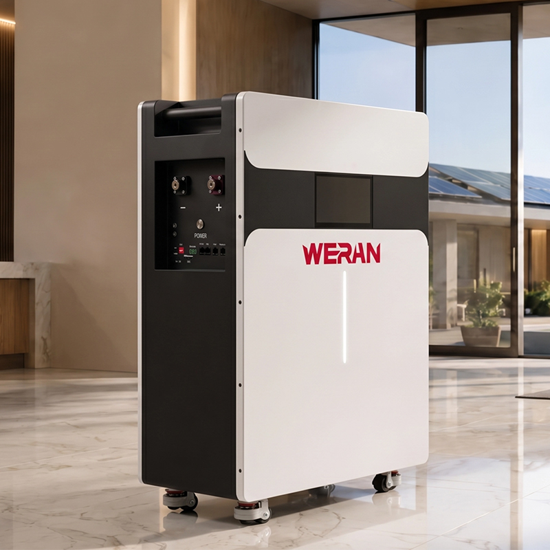 WERAN 51.2V 314Ah 16kWh görgős típusú LiFePO4 akkumulátor otthoni energiatároláshoz